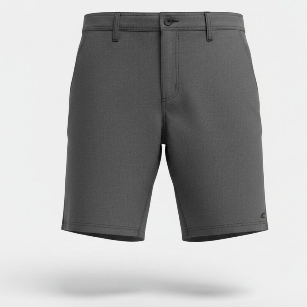 O'Neill Hybrid Shorts Mens 34 Charcoal Gray Heathered Stretch‎ Flat Front Surf